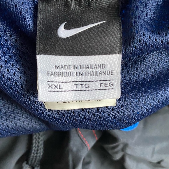 Nike Men’s Size XXL Blue And Print Panel Swim Trunks Side Pockets Lined - Picture 3 of 7